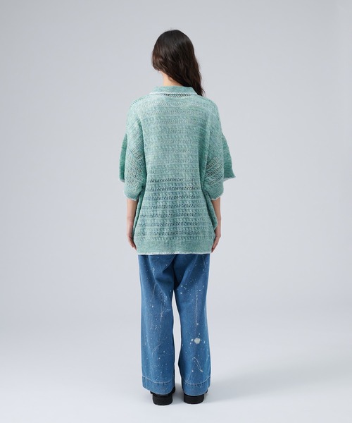 ONCILY（オンシェリー）の「STITCH MESH MELANGE KNIT SHIRT / ステッチメッシュメランジニットシャツ（シャツ/ブラウス・メンズ・グリーン/ブルー/レッド・MEDIUM/LARGE）」の12枚目の写真