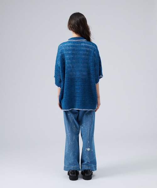 ONCILY（オンシェリー）の「STITCH MESH MELANGE KNIT SHIRT / ステッチメッシュメランジニットシャツ（シャツ/ブラウス・メンズ・グリーン/ブルー/レッド・MEDIUM/LARGE）」の22枚目の写真