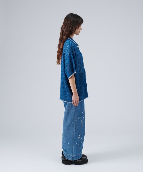 ONCILY（オンシェリー）の「STITCH MESH MELANGE KNIT SHIRT / ステッチメッシュメランジニットシャツ（シャツ/ブラウス・メンズ・グリーン/ブルー/レッド・MEDIUM/LARGE）」の21枚目の写真