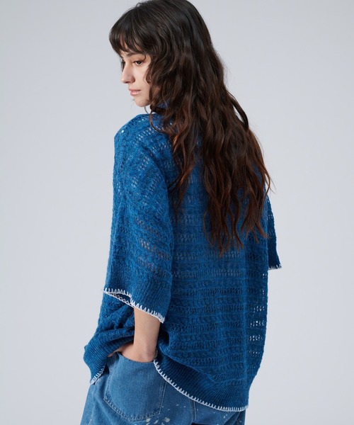 ONCILY（オンシェリー）の「STITCH MESH MELANGE KNIT SHIRT / ステッチメッシュメランジニットシャツ（シャツ/ブラウス・メンズ・グリーン/ブルー/レッド・MEDIUM/LARGE）」の19枚目の写真