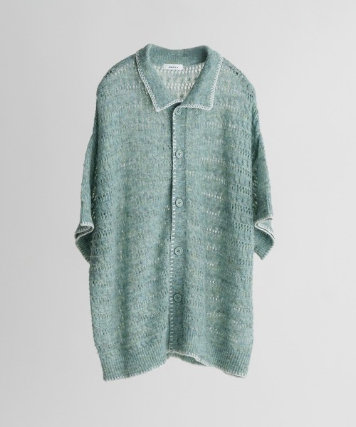 ONCILY（オンシェリー）の「STITCH MESH MELANGE KNIT SHIRT / ステッチメッシュメランジニットシャツ（シャツ/ブラウス・メンズ・グリーン/ブルー/レッド・MEDIUM/LARGE）」の15枚目の写真