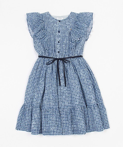 kate spade new york kids(ケイトスペードニューヨーク)の「ガールズ デイジーギンガムワンピース(ワンピース・キッズ・ブルー・140cm/150cm/160cm)」の1枚目の写真
