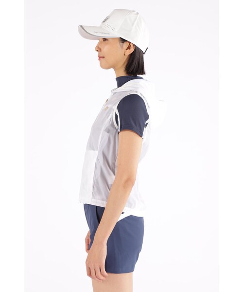 New Balance Golf(ニューバランスゴルフ)の「【new balance golf】撥水 ダイヤ柄 シアーリップ フルジップ フーディー ベスト (WOMENS WORLD)(ベスト・レディース・ホワイト/ダークインディゴブルー・MEDIUM/LARGE/SMALL)」の21枚目の写真