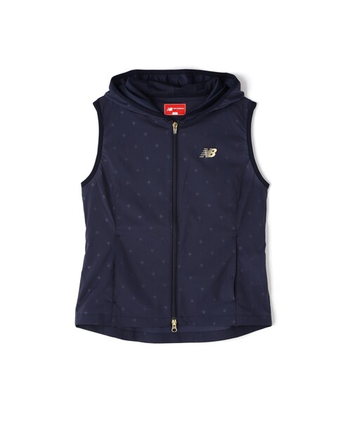 New Balance Golf(ニューバランスゴルフ)の「【new balance golf】撥水 ダイヤ柄 シアーリップ フルジップ フーディー ベスト (WOMENS WORLD)(ベスト・レディース・ホワイト/ダークインディゴブルー・MEDIUM/LARGE/SMALL)」の16枚目の写真