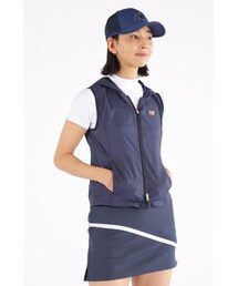 【new balance golf】撥水 ダイヤ柄 シアーリップ フルジップ フーディー ベスト (WOMENS WORLD)