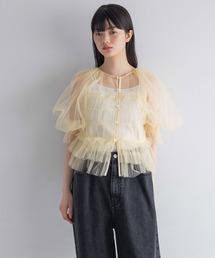 yuw | チュールシャーリングＢＬ　117831(シャツ/ブラウス)