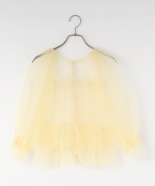yuw（ユウ）の「チュールシャーリングＢＬ　117831（シャツ/ブラウス・レディース・ブラック/イエロー・FREE）」の12枚目の写真