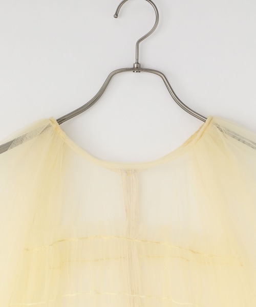 yuw（ユウ）の「チュールシャーリングＢＬ　117831（シャツ/ブラウス・レディース・ブラック/イエロー・FREE）」の13枚目の写真