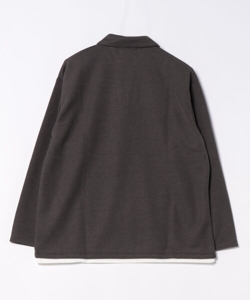 NYLAUS（ナイラス）の「レギュラーフィット 変わり編み フェイクレイヤード スキッパーポロシャツ（ポロシャツ・メンズ・ブルーグレー/ベージュ/チャコール/ネイビー・L/LL/M）」の11枚目の写真