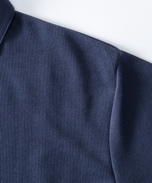 NYLAUS（ナイラス）の「レギュラーフィット 変わり編み フェイクレイヤード スキッパーポロシャツ（ポロシャツ・メンズ・ブルーグレー/ベージュ/チャコール/ネイビー・L/LL/M）」の6枚目の写真