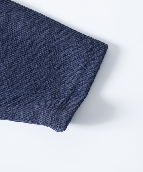 NYLAUS（ナイラス）の「レギュラーフィット 変わり編み フェイクレイヤード スキッパーポロシャツ（ポロシャツ・メンズ・ブルーグレー/ベージュ/チャコール/ネイビー・L/LL/M）」の7枚目の写真