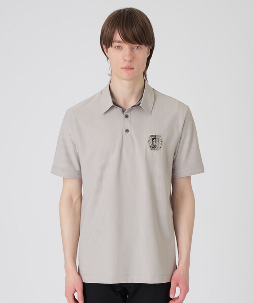 リネン混✨️ブラックレーベルクレストブリッジ シアサッカー ポロシャツ L POLO SHIRT｜BLACK LABEL CRESTBRIDGE(ブラックレーベル