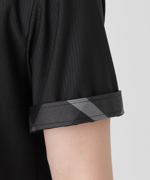 BLACK LABEL CRESTBRIDGEのシアサッカーポロシャツ　Lサイズ BLACK LABEL CRESTBRIDGE（ブラックレーベル・クレストブリッジ