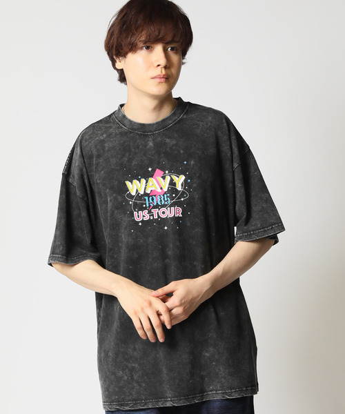 人気【Yardsale】Moonstone ロゴ ウォッシュ Tシャツ 綿 半袖 ARCADE tシャツ ケミカルウォッシュ/ピグメント オーバーサイズ