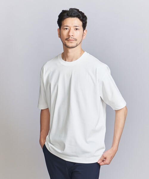 BEAUTY&YOUTH UNITED ARROWS(ビューティーアンドユースユナイテッドアローズ)の「【WEB限定 WARDROBE SMART】アンチ スウェットマーク 樽型 Tシャツ【汗染み防止】(Tシャツ/カットソー・メンズ・ベージュ/ホワイト/ブラック・S/M/L/XL)」の1枚目の写真