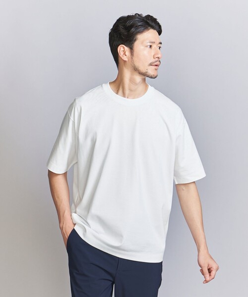 BEAUTY&YOUTH UNITED ARROWS(ビューティーアンドユースユナイテッドアローズ)の「【WEB限定 WARDROBE SMART】アンチ スウェットマーク 樽型 Tシャツ【汗染み防止】(Tシャツ/カットソー・メンズ・ベージュ/ホワイト/ブラック・S/M/L/XL)」の7枚目の写真