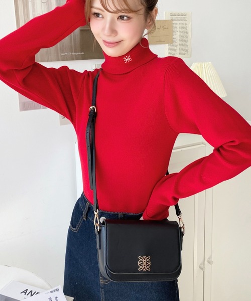 moment+(モーメントプラス)の「フロントモチーフフラップショルダーバッグ(ショルダーバッグ・レディース・アイボリー/ブラウン/ブラック・FREE)」の20枚目の写真