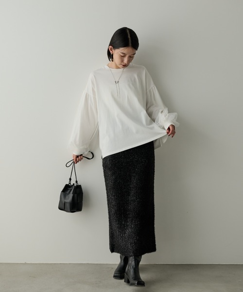 Naege(ナエジ)の「クロス編みミニショルダーBAG(ショルダーバッグ・レディース・ライトグリーン/アイボリー/ブラック/シルバー・FREE)」の5枚目の写真