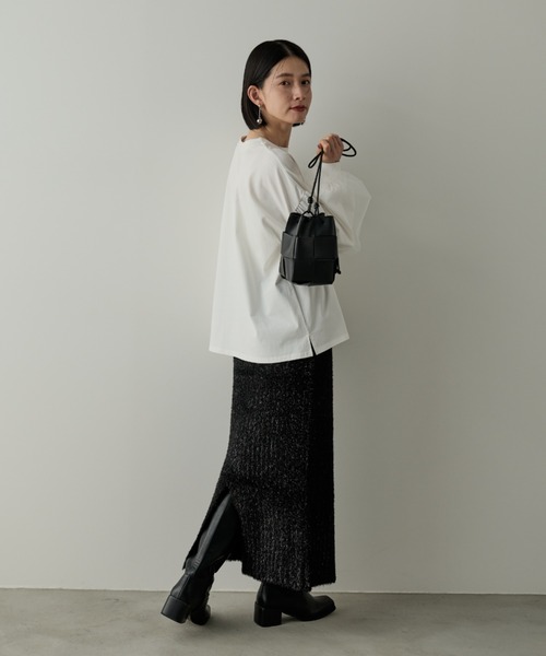 Naege(ナエジ)の「クロス編みミニショルダーBAG(ショルダーバッグ・レディース・ライトグリーン/アイボリー/ブラック/シルバー・FREE)」の6枚目の写真