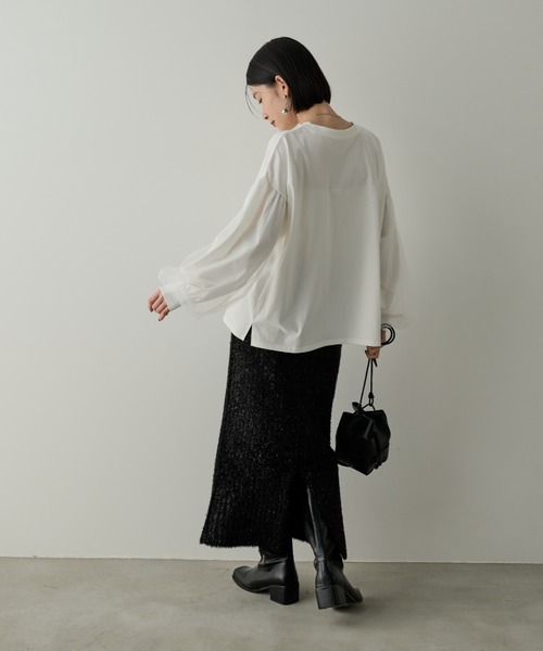Naege(ナエジ)の「クロス編みミニショルダーBAG(ショルダーバッグ・レディース・ライトグリーン/アイボリー/ブラック/シルバー・FREE)」の7枚目の写真