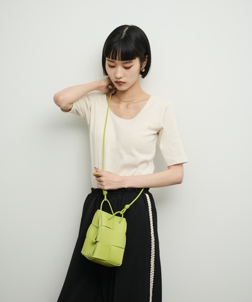 Naege(ナエジ)の「クロス編みミニショルダーBAG(ショルダーバッグ・レディース・ライトグリーン/アイボリー/ブラック/シルバー・FREE)」の17枚目の写真