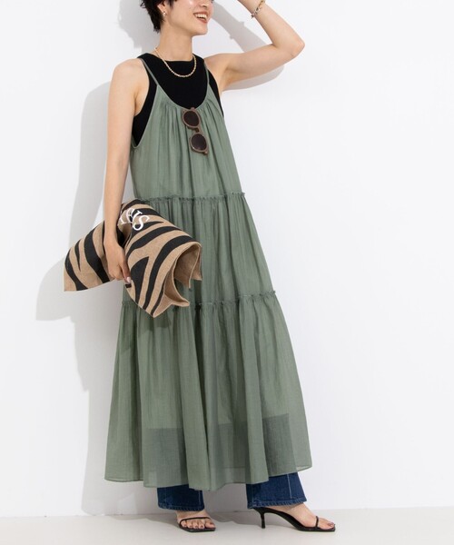 NOLLEY’S（ノーリーズ）の「ウォッシャブル2WAYキャミワンピース（ワンピース・レディース・オリーブ/ブルー/ブラック・38）」の2枚目の写真