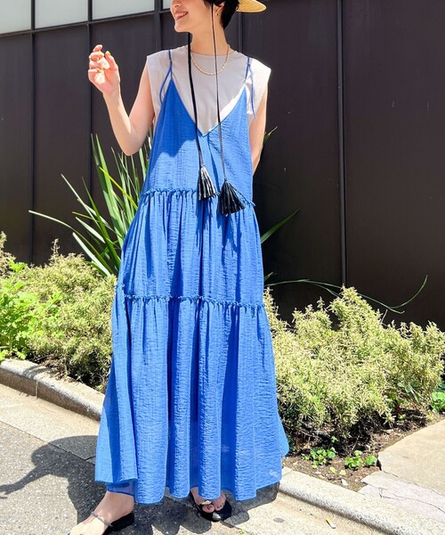 NOLLEY’S（ノーリーズ）の「ウォッシャブル2WAYキャミワンピース（ワンピース・レディース・オリーブ/ブルー/ブラック・38）」の3枚目の写真