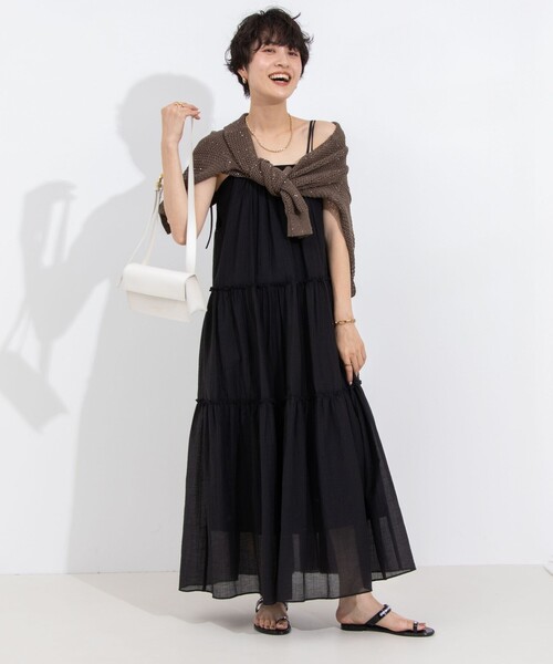 NOLLEY’S（ノーリーズ）の「ウォッシャブル2WAYキャミワンピース（ワンピース・レディース・オリーブ/ブルー/ブラック・38）」の4枚目の写真