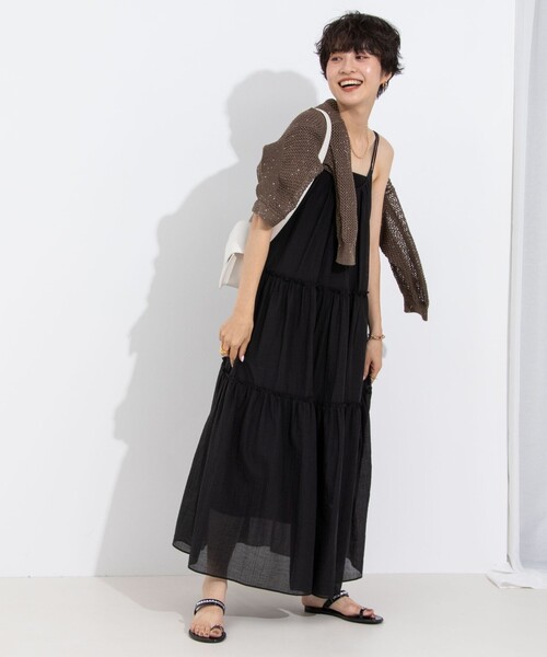 NOLLEY’S（ノーリーズ）の「ウォッシャブル2WAYキャミワンピース（ワンピース・レディース・オリーブ/ブルー/ブラック・38）」の5枚目の写真