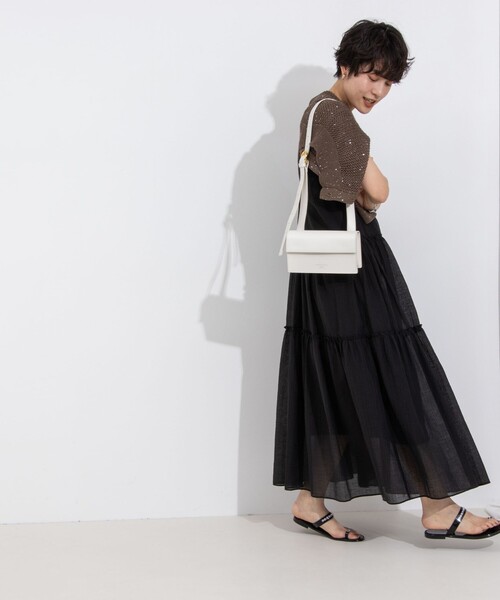 NOLLEY’S（ノーリーズ）の「ウォッシャブル2WAYキャミワンピース（ワンピース・レディース・オリーブ/ブルー/ブラック・38）」の6枚目の写真