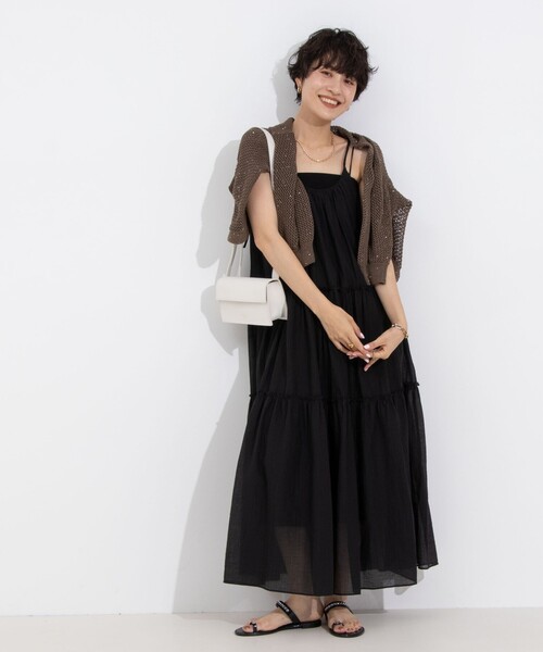 NOLLEY’S（ノーリーズ）の「ウォッシャブル2WAYキャミワンピース（ワンピース・レディース・オリーブ/ブルー/ブラック・38）」の7枚目の写真