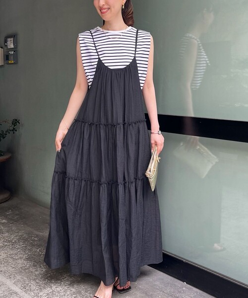 NOLLEY’S（ノーリーズ）の「ウォッシャブル2WAYキャミワンピース（ワンピース・レディース・オリーブ/ブルー/ブラック・38）」の13枚目の写真