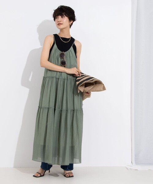 NOLLEY’S（ノーリーズ）の「ウォッシャブル2WAYキャミワンピース（ワンピース・レディース・オリーブ/ブルー/ブラック・38）」の15枚目の写真