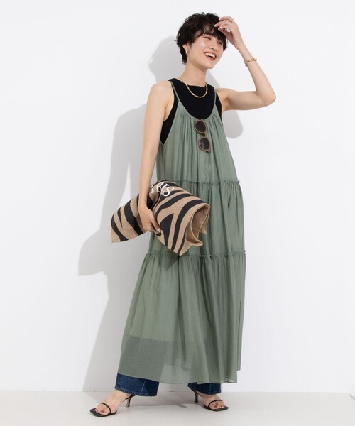 NOLLEY’S（ノーリーズ）の「ウォッシャブル2WAYキャミワンピース（ワンピース・レディース・オリーブ/ブルー/ブラック・38）」の16枚目の写真