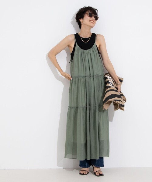 NOLLEY’S（ノーリーズ）の「ウォッシャブル2WAYキャミワンピース（ワンピース・レディース・オリーブ/ブルー/ブラック・38）」の18枚目の写真