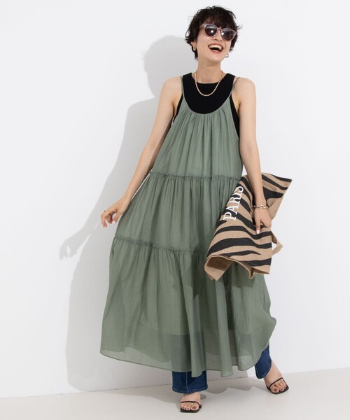 NOLLEY’S（ノーリーズ）の「ウォッシャブル2WAYキャミワンピース（ワンピース・レディース・オリーブ/ブルー/ブラック・38）」の19枚目の写真