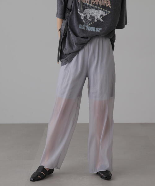 FREE'S MART（フリーズマート）の「◆シアーイージーワイドパンツ（その他パンツ・レディース・ブラック/グレー・FREE）」の2枚目の写真