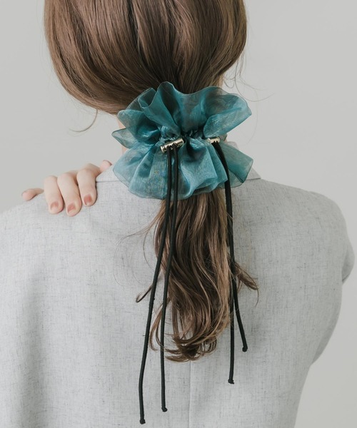 SMELLY（スメリー）の「ドローコードシアーシュシュ（シュシュ・レディース・ブラック/カーキ/ベージュ系その他/ライトブルー/ネイビー・-）」の5枚目の写真