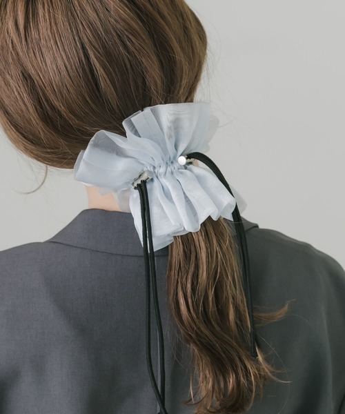 SMELLY（スメリー）の「ドローコードシアーシュシュ（シュシュ・レディース・ブラック/カーキ/ベージュ系その他/ライトブルー/ネイビー・-）」の7枚目の写真