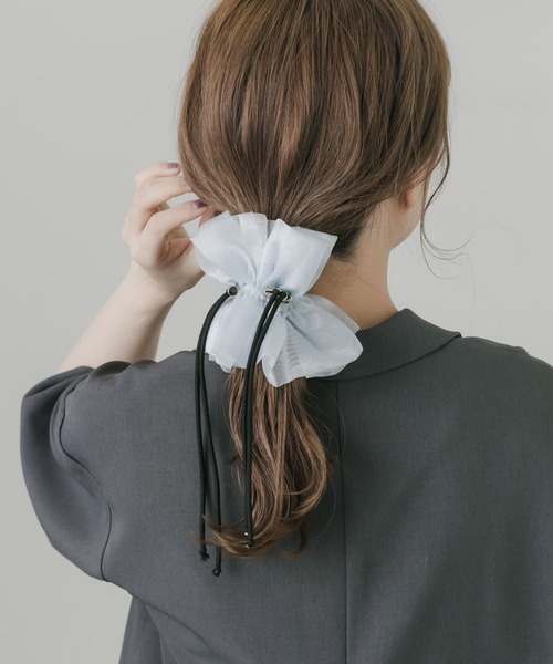 SMELLY（スメリー）の「ドローコードシアーシュシュ（シュシュ・レディース・ブラック/カーキ/ベージュ系その他/ライトブルー/ネイビー・-）」の9枚目の写真