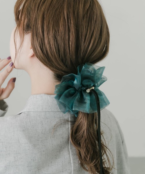 SMELLY（スメリー）の「ドローコードシアーシュシュ（シュシュ・レディース・ブラック/カーキ/ベージュ系その他/ライトブルー/ネイビー・-）」の10枚目の写真