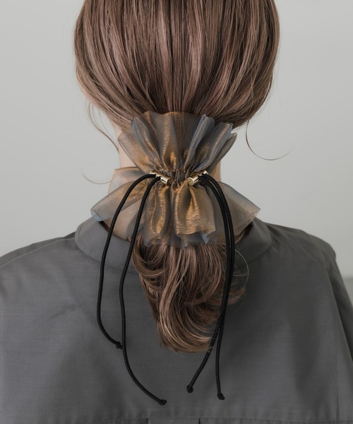 SMELLY（スメリー）の「ドローコードシアーシュシュ（シュシュ・レディース・ブラック/カーキ/ベージュ系その他/ライトブルー/ネイビー・-）」の15枚目の写真