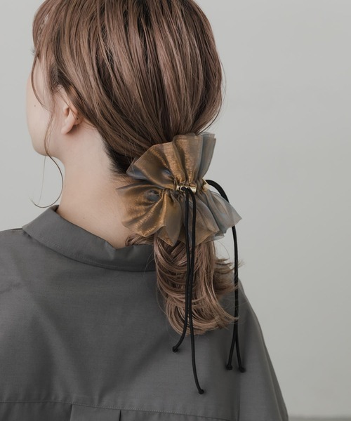 SMELLY（スメリー）の「ドローコードシアーシュシュ（シュシュ・レディース・ブラック/カーキ/ベージュ系その他/ライトブルー/ネイビー・-）」の17枚目の写真