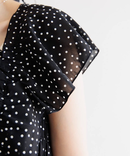 flower（フラワー）の「パピヨンドットロンパース（サロペット/オーバーオール・レディース・ブラック/ホワイト・FREE）」の12枚目の写真