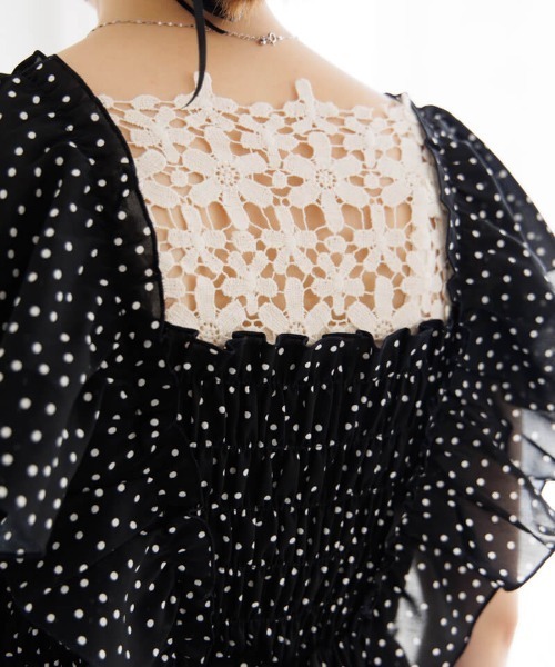 flower（フラワー）の「パピヨンドットロンパース（サロペット/オーバーオール・レディース・ブラック/ホワイト・FREE）」の13枚目の写真