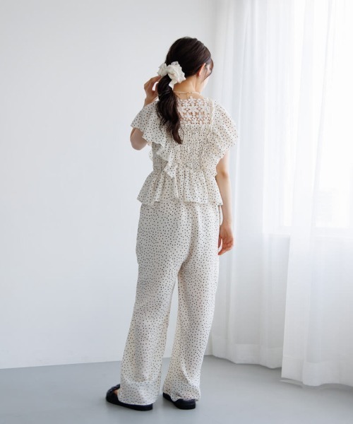 flower（フラワー）の「パピヨンドットロンパース（サロペット/オーバーオール・レディース・ブラック/ホワイト・FREE）」の17枚目の写真
