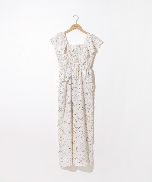 flower（フラワー）の「パピヨンドットロンパース（サロペット/オーバーオール・レディース・ブラック/ホワイト・FREE）」の19枚目の写真
