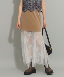 Ray BEAMS | Ray BEAMS / レース レイヤー 2WAY スカート(スカート)