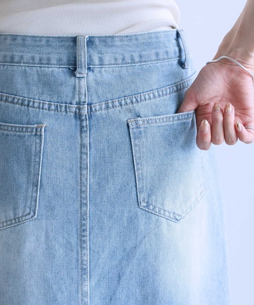 reca（レカ）の「ロングデニムスカート（デニムスカート・レディース・ブルー・M/L/XL）」の8枚目の写真