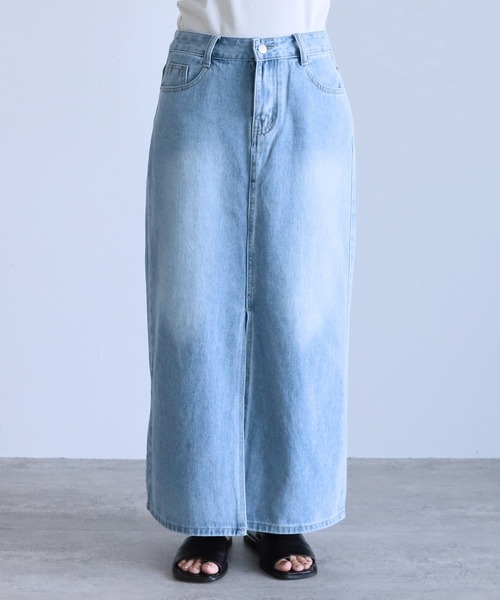 reca（レカ）の「ロングデニムスカート（デニムスカート・レディース・ブルー・M/L/XL）」の4枚目の写真